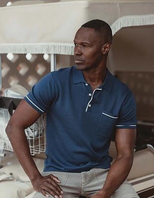Robles Knit Polo Navy-White