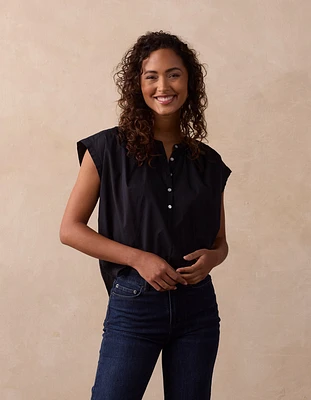 Featherweight Short Sleeve Blouse Black