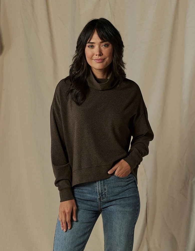 Puremeso Funnel Neck Pullover Java