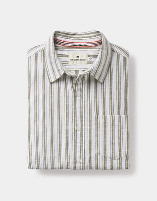 Lived-In Cotton Long Sleeve Button Up Pine Needle Stripe