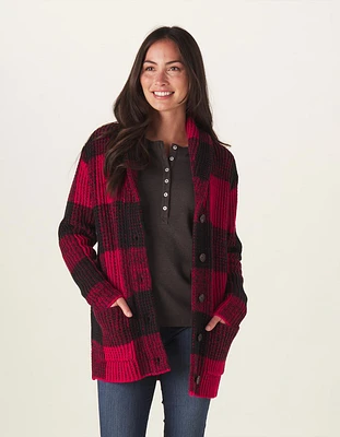 Mia Heritage Cardigan Buffalo Check