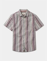 Freshwater Short Sleeve Button Up Shirt Americana Stripe