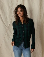 The Harper Button Up Evergreen Plaid