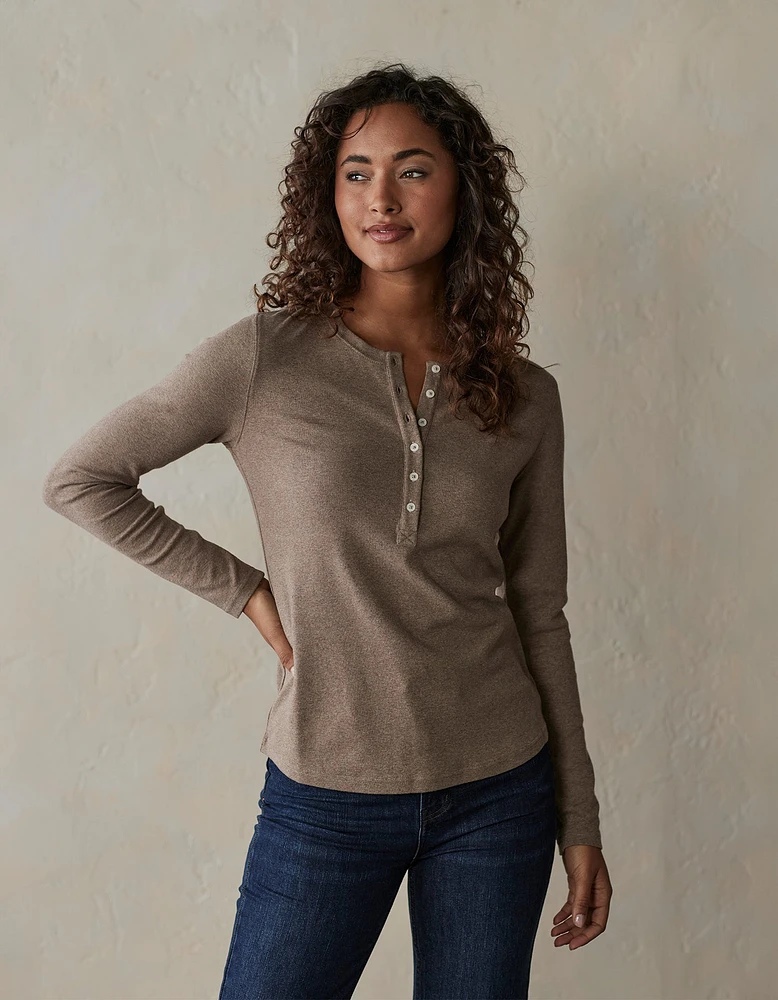 Women's Puremeso Henley Taupe