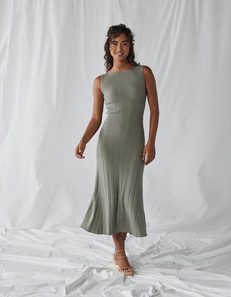 Audrey Knit Midi Dress Deep Sage