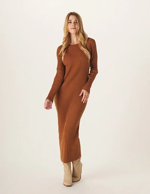 Ava Ribbed Maxi Dress Clay