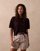 Summer Linen-Blend Tee Umber