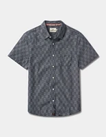 Freshwater Short Sleeve Button Up Shirt Summer Navy Check