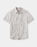 Lived-In Cotton Short Sleeve Button Up Pine Needle Stripe