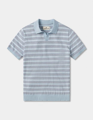 Robles Striped Polo Clear Sky Stripe