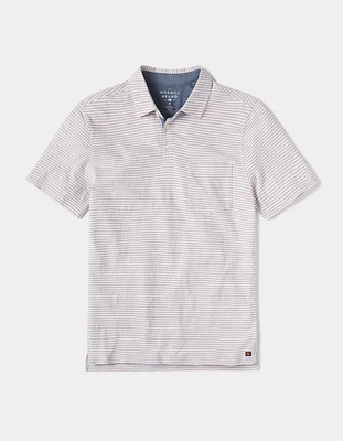 Vintage Slub Pocket Polo Grey Stripe