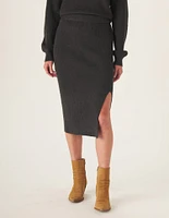 Collins Knit Midi Skirt Charcoal