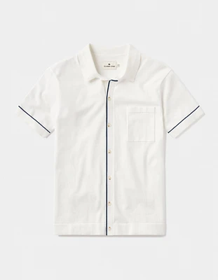Robles Knit Button Down White-Navy