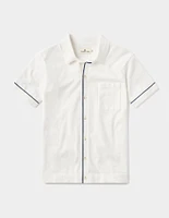 Robles Knit Button Down White-Navy