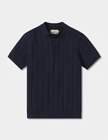 Robles Rib Stitch Polo Heathered Grey