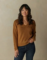 Arlo V-Neck Sweater Maple Glaze