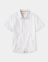 Freshwater Short Sleeve Button Up Shirt White Nep