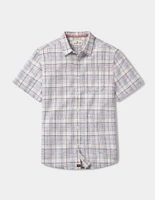 Freshwater Short Sleeve Button Up Shirt Clear Sky Plaid