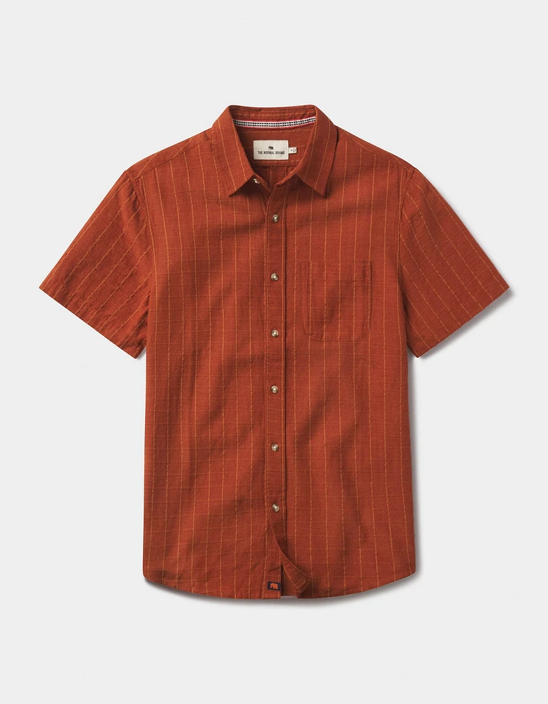 Freshwater Short Sleeve Button Up Shirt Oasis Dark Ginger