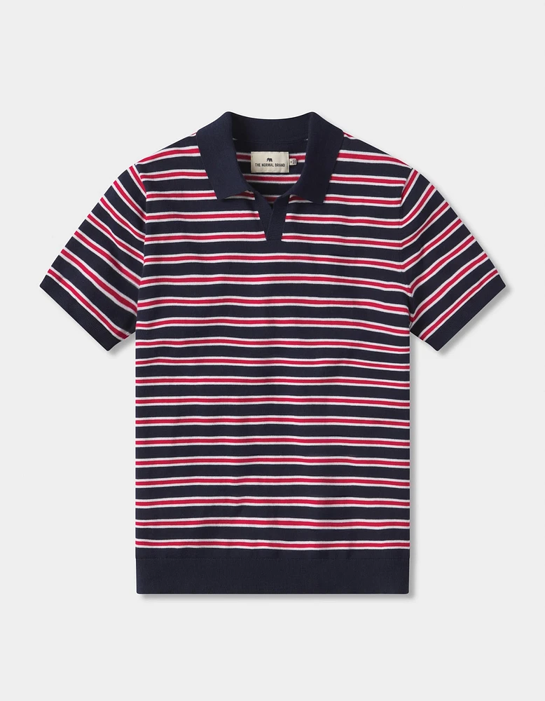 Robles Striped Polo Navy/Red Stripe