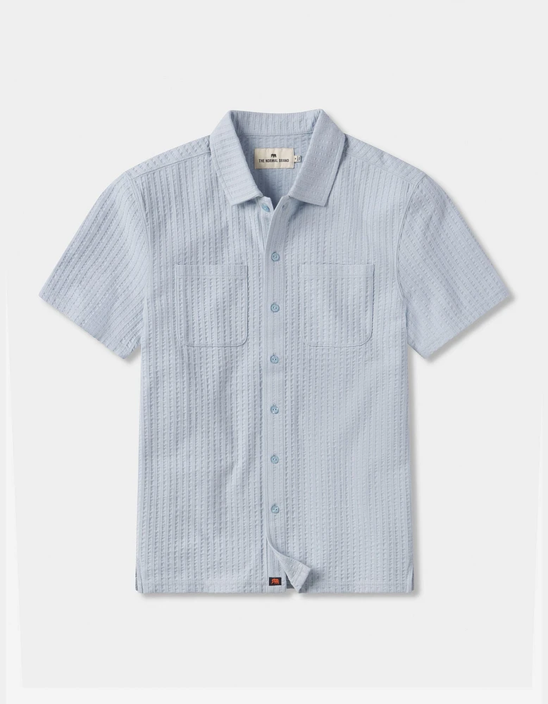 Knit Getaway Button Up Clear Sky