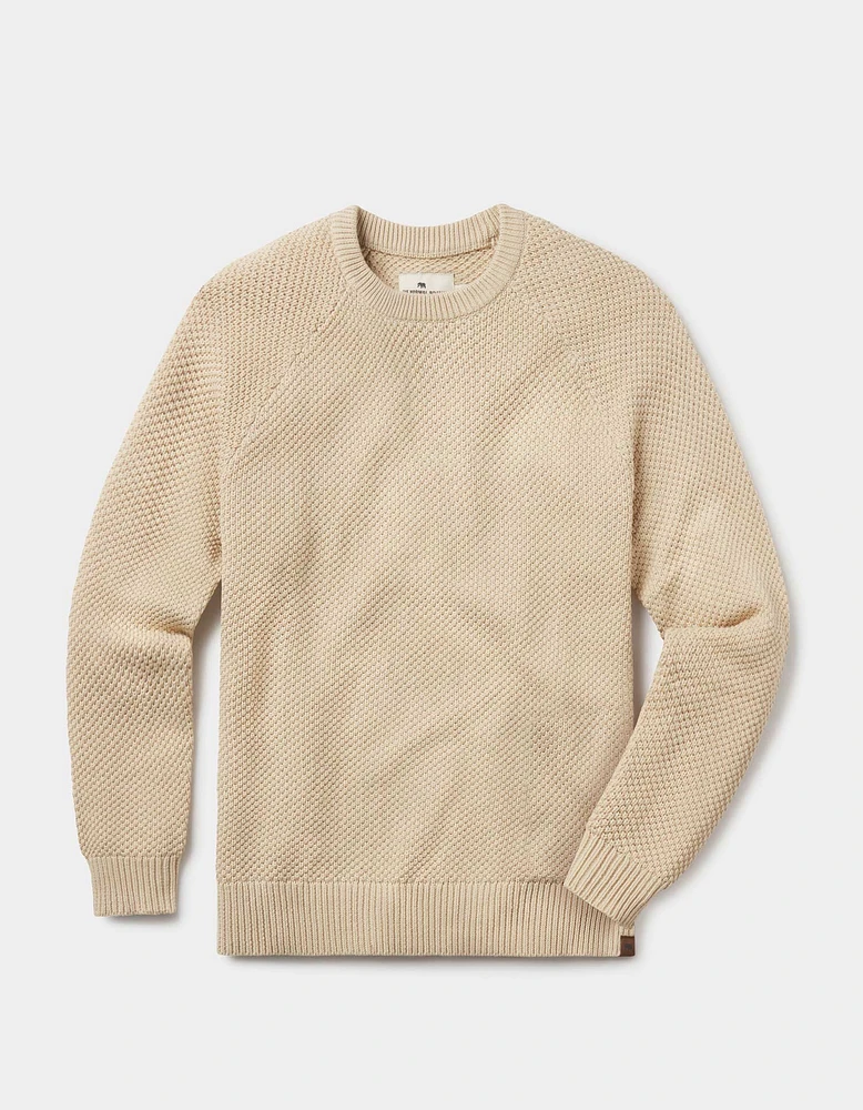 Moss Stitch Crew Tan