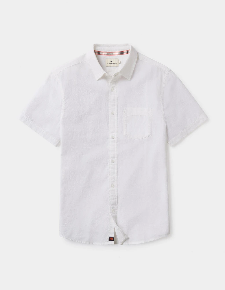 Lived-In Cotton Short Sleeve Button Up White