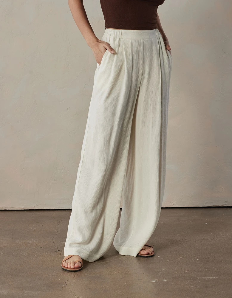 Ezra Crepe Wide Leg Pant Ivory