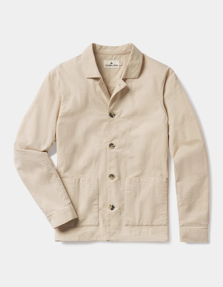 Seersucker Chore Coat Khaki