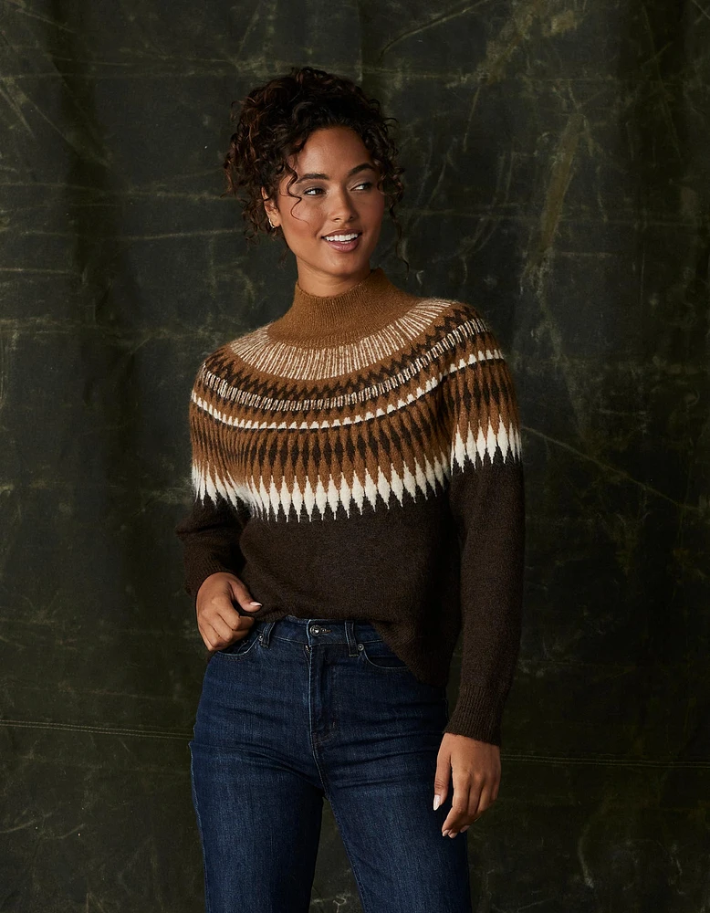 Nomad Fair Isle Sweater Espresso Multi