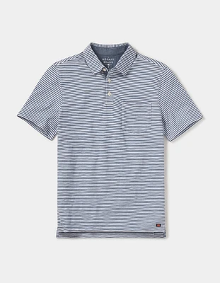 Vintage Slub Pocket Polo Blue Stripe