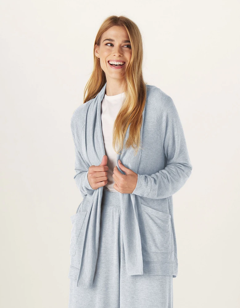 Malakos Knit Cardigan Blue Fog