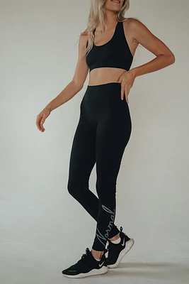 Normal Legging Script Legging-Black-Grey