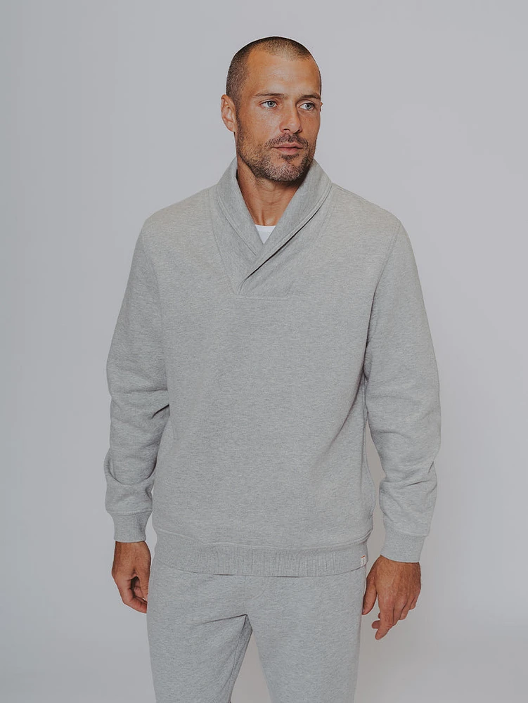 Fairweather Shawl Collar Sweatshirt Athletic Grey