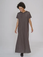 Puremeso Hooded Maxi Dress Charcoal