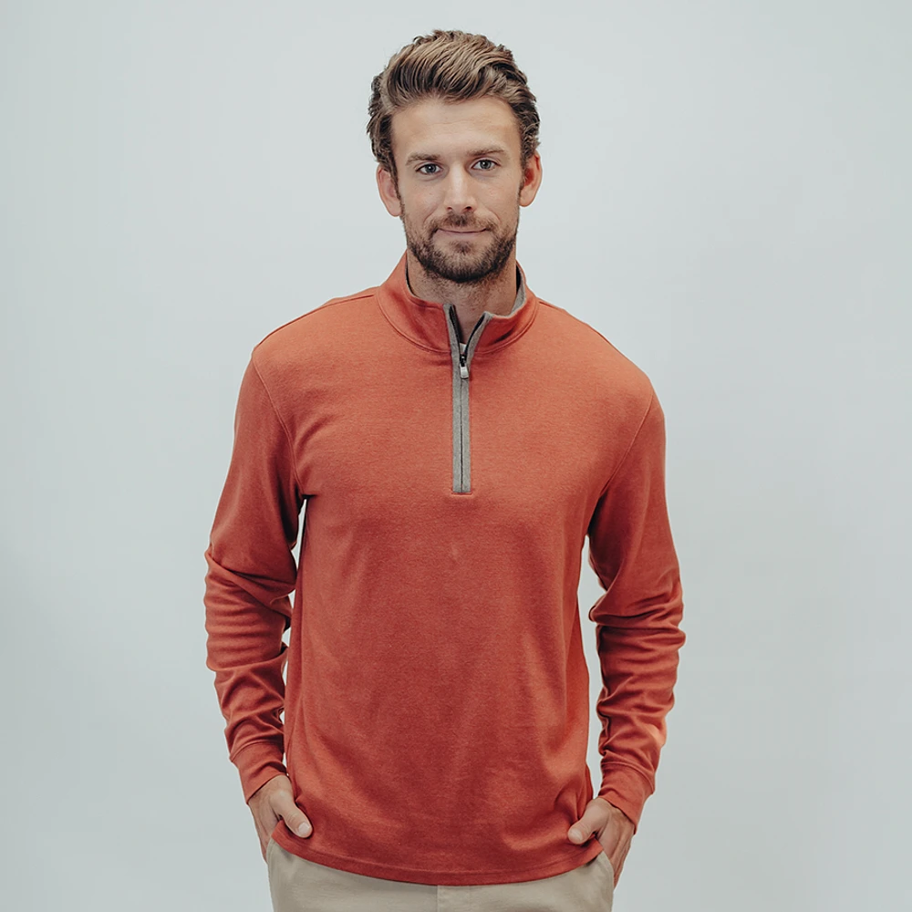 Puremeso Quarter Zip Pullover Rust