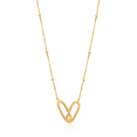 Ania Haie Gold Beaded Chain Link Necklace