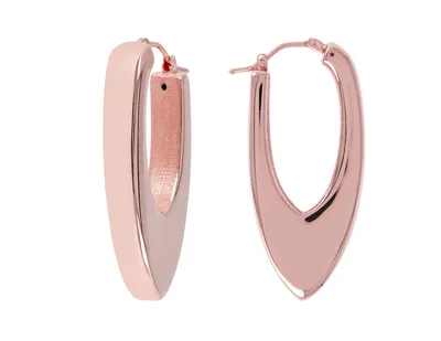 Bronzallure Rose Electroform Hoop Earrings