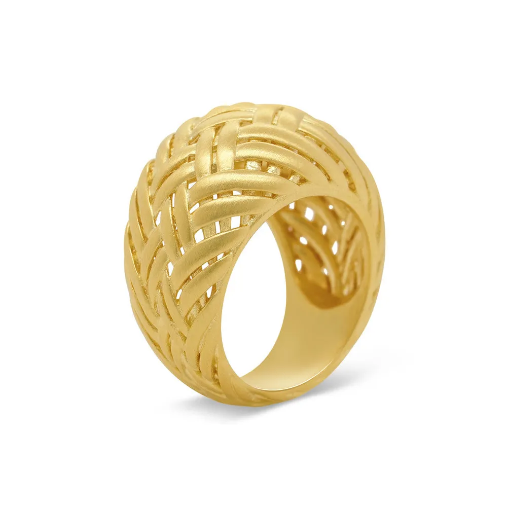 Dean Davidson Gold Weave Dome Ring Size 8