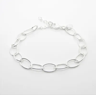 Marseille Sterling Fine Oval Link Bracelet