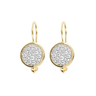 Bronzallure Golden and Round Pavé Pendant Earrings