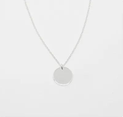 Marseille Sterling Minimalist Disk Pendant and Chain