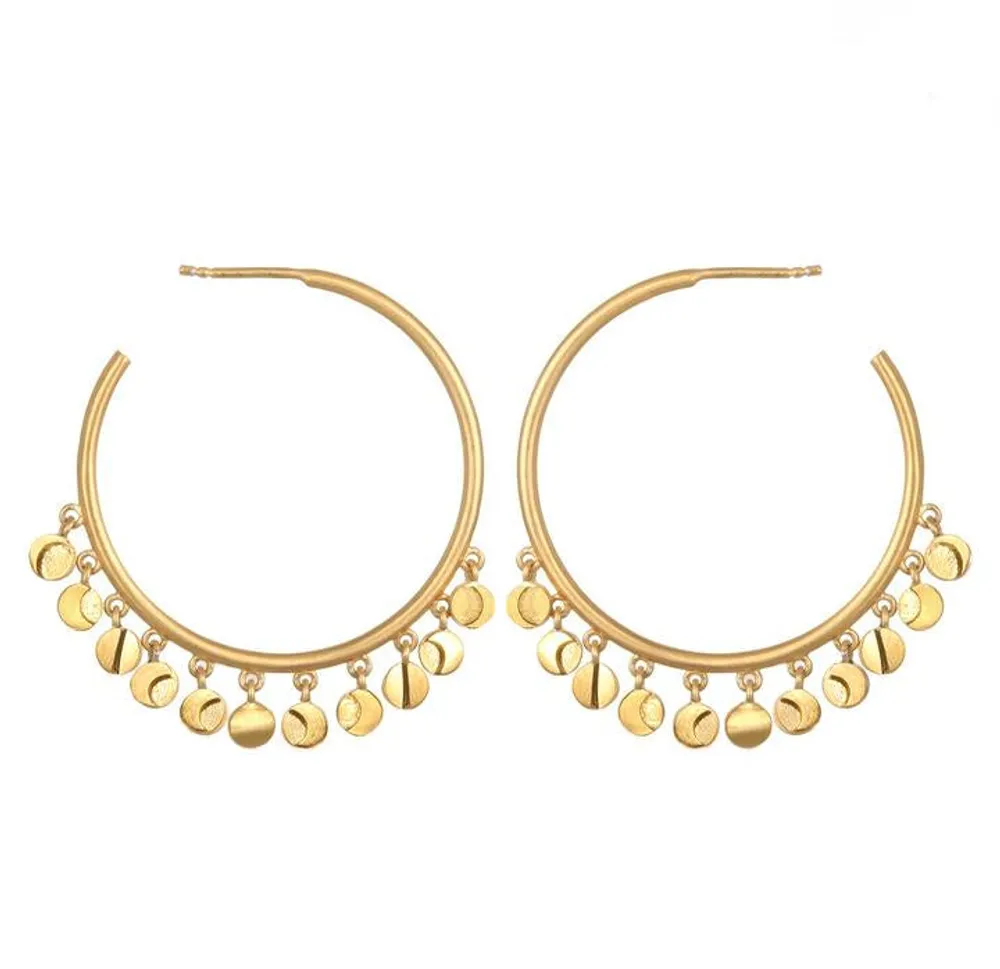 Satya Gold Moon Phase Hoops