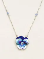 Holly Yashi Bonnie Blue 'Garden Pansy' Pendant Necklace