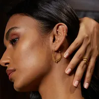 Satya Gold Petal Hoop Earrings