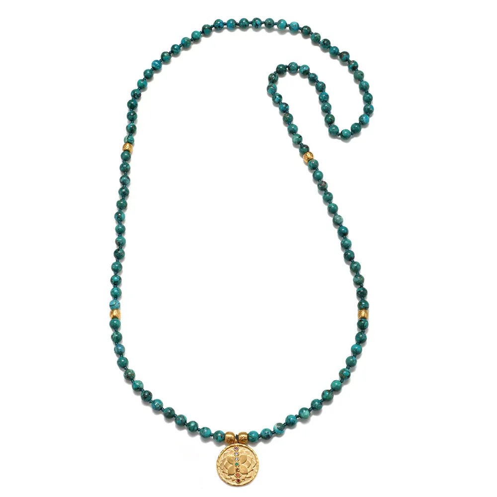 Satya Turquoise Chakra Tassel Mala Necklace