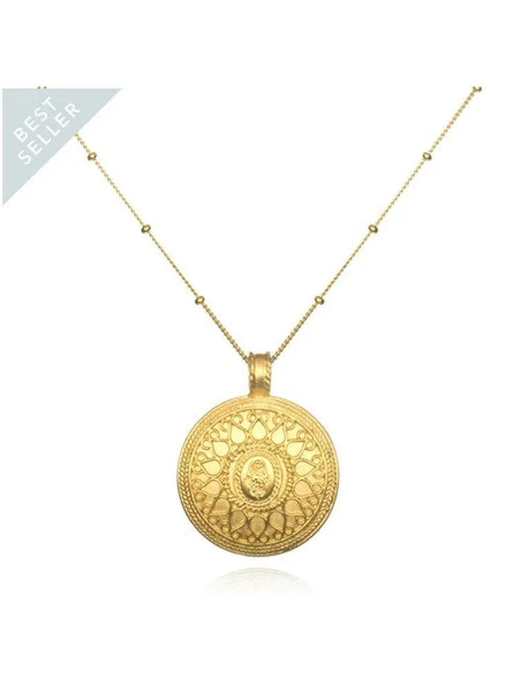 Satya Gold Hamsa Mandala Necklace