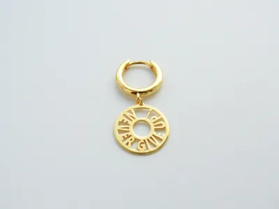 KURSHUNI Gold NEVER GIVE UP! Single Earring