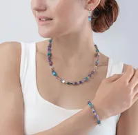 Coeur De Lion Purple Teal Geocube Necklace