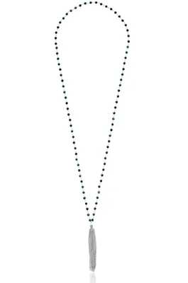 Satya Turquoise Sterling Silver Solace of Spirit Tassel Necklace